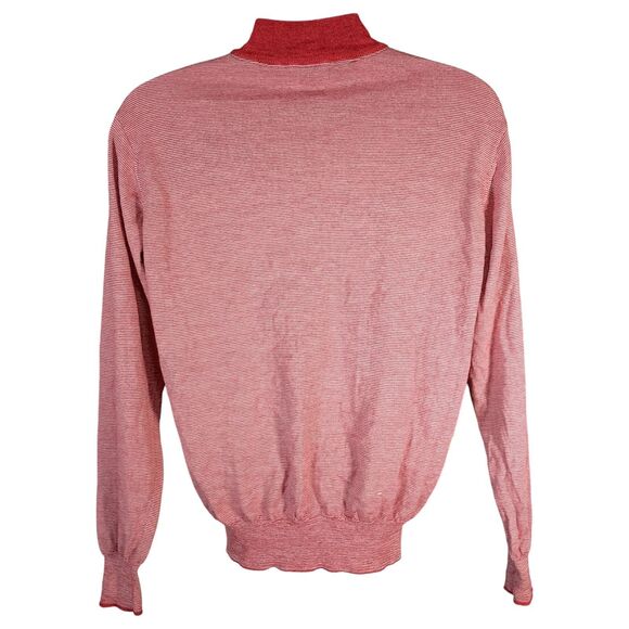 Peter Millar Men's 1/4 Zip Pullover Wool Silk Cashmere Red Large - Picture 2 of 4